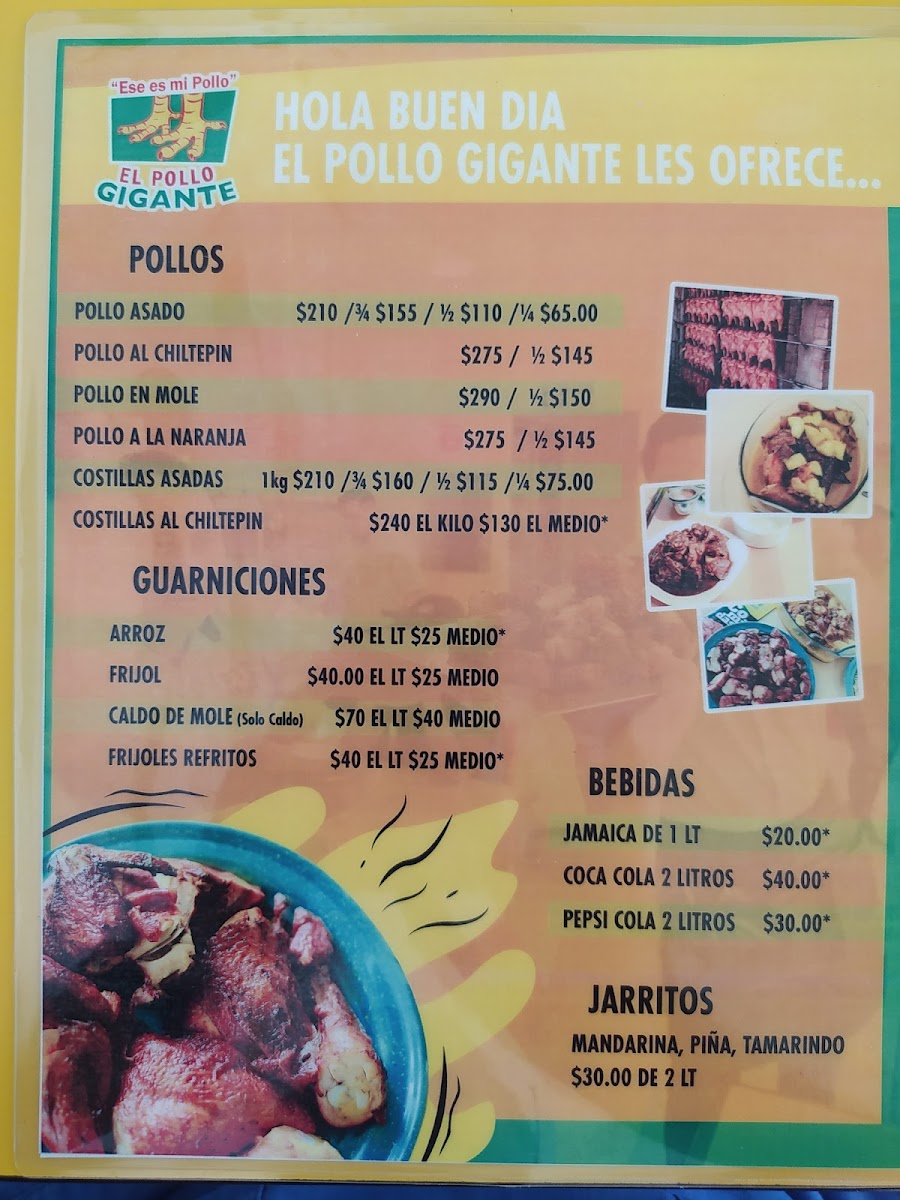 El Pollo Gigante Comalcalco Menu - Image 1